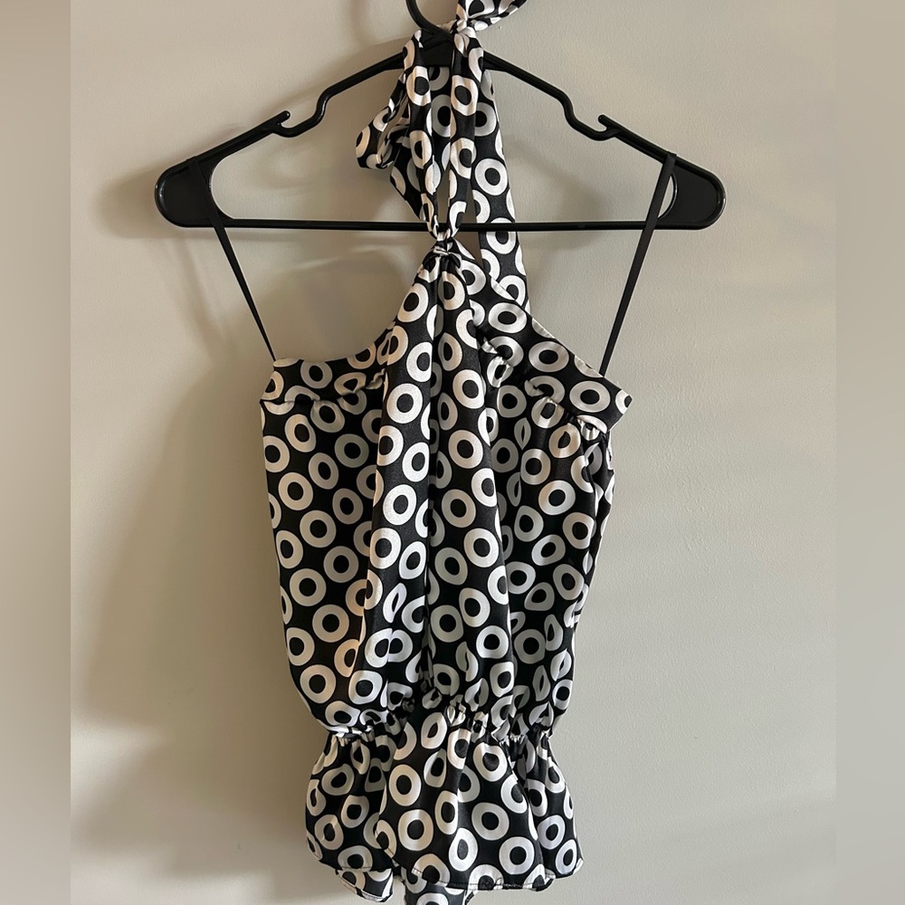 White House Black Market Polka Dot Halter Top